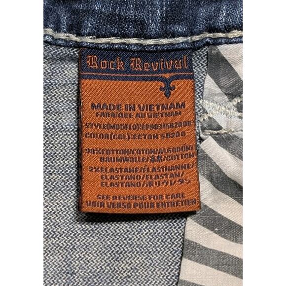 Rock Revival Ecton Slim Boot Denim Shorts Size 34 Distressed Cut-Off Jean Shorts - Picture 12 of 16